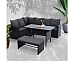 Furniture Dining Setting Sofa Set Lounge Wicker 8 Seater Black out door