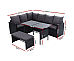 Furniture Dining Setting Sofa Set Lounge Wicker 8 Seater Black out door