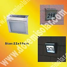 2x SOLAR POWERED HOUSE NUMBERS IN STAINLESS STEEL HOUSING