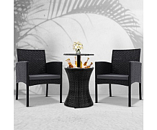 Furniture Wicker Chairs Bar Table Cooler Ice Bistro Set Bucket Patio Coffee Out door