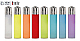 Clipper super lighter gas refillable collectableset of 8 translucent colours