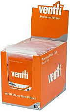 25x VENTTI MICRO SLIM ORANGE Tobacco Cigarette tips wholesale box of 25 pks