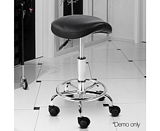 Artiss PU Leather Swivel Saddle Salon Chair - Black