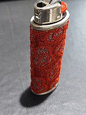 Bic Red embroided hearts case complete with lighter unique rare great gift/colle