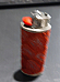 Bic Red embroided hearts case complete with lighter unique rare great gift/colle
