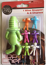 Top chef people one wine stopper and 6 charms set x2 sets great value