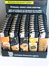 wholesale large gas refillable electronic lighters Adjustable flame Coin