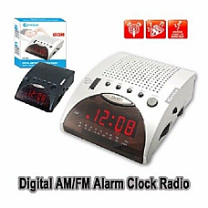 Sansai  AM/FM Alarm Clock Radio large red  led display