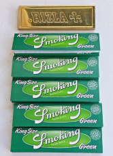 Pure Hemp Rolling Paper All Natural king Size  Green x5  with brass paper holder