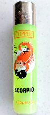 Clipper super lighter gas refillable collectable, Micro star sign Scorpio