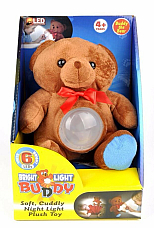 Bright light buddy soft cuddly night light plush toy 6 bright white leds