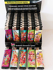 large gas refillable electronic lighters Adjustable flame zodiac colours  50