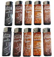 20 X large  Electronic  Boom Lighters gas refillable  born to drink themes