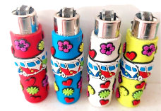 Clipper super lighter gas refillable collectable 4 set unique rubber case