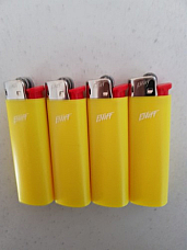 4× Neon Yellow  Large Normal Flame Quality Lighters