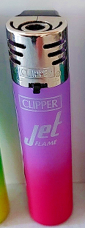 clipper lighter  Jet flame gradiant pink and purple WINDPROOF Adjustable flame