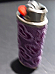Bic purple embroided hearts case complete with lighter unique rare