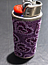 Bic purple embroided hearts case complete with lighter unique rare