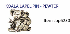 Koala  Brooch 3D Pewter