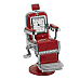 Miniature Red Barber Chair Novelty Quartz Movement Desktop Collectors Clock TM8