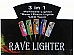 Rhino LIGHTER GAS REFILLABLE with built in LED TORCH & Flashing Disco colour le