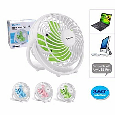 SANSAI USB MINI Desk Fan, OPERATE FROM YOUR COMPUTER 360 DEGREE ROTATION