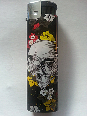 Zico LIGHTER ELECTRONIC GAS REFILLABLE 2 skulls QUALITY free postage ++