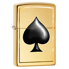 Genuine ZIPPO 29094 ACE OF SPADES – HIGH POLISH BRASS