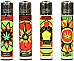 4 X Clipper Flint Lighter Large RASTA MANDALA Refillable Cigarette