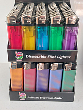 large gas Lighter deal 100 lighters 50 transparent dis 50 electronic refillable