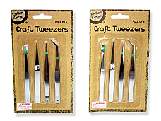 Craft Tweezers (4 assorted types) 2 PKs  of four great value