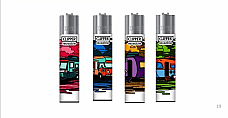 Clipper  4 x hippie caravan Refillable Lighters  collectable set of 4+ bonus
