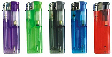 gas refillable electronic large translucent lighters display of fifty