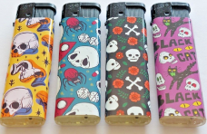 10xLarge electronic slim line gas refillable skulls lighters collectable
