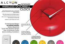 Alcyon Numberic Wall Clock  - Wireless Remote Doorbell Door Bell Red