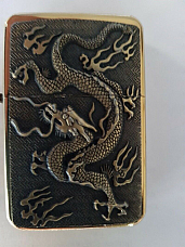 Zico oil lighter windproof Gold Dragon comes with a bonus windproof metal shaver