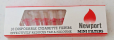 Newport Mini Filters 10 Disposable Cigarette Tips x 1 Packet 1 Bonus gas lighter