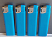 4xlarge  Electronic Lighters gas refillable adjustable flame solid colour Blue