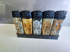 MRK  wholesale lighters display  fifty  electronic Tigers and Lions collectable