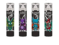 clipper lighters  Jet flame Critter set of 4  WINDPROOF Adjustable flame collec
