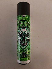 Clipper super gas refillable limited edition rare collectable Skull grass man