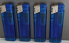 4 X large  Electronic Lighters gas refillable adjustable flame BLUE