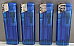 4 X large  Electronic Lighters gas refillable adjustable flame BLUE