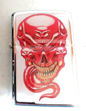 CRI/Zico OIL lighter  Skull Tongue windproof comes with spare zippo wick