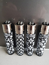 Clipper  4 Skulls Refillable Lighters  collectable set of 4+ bonus