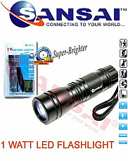 Sansai 1watt Led torch Aluminum super-bright 12 month warranty