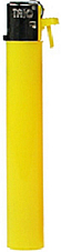 slimline gas refillable normal flame solid colour lighter yellow