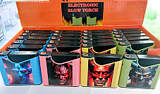 Wholesale  refillable electronic lighters 4 patterns x6, 24 lighters per Display