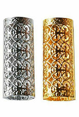 Funky Design Lighter Cover Case - Fits Large Bic Lighters Gold and Silver