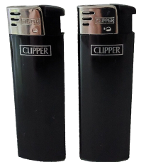2 xClipper Brio super lighter gas , large gas refillable Black
